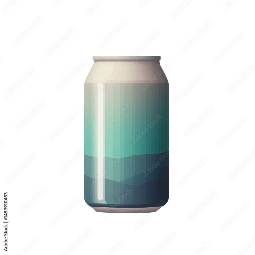 Poster modern beverage can concept with gradient colors and abstract design elements