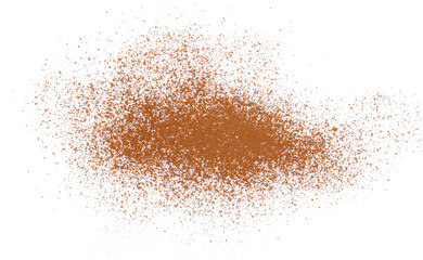 cocoa powder flying, isolated on white background, clipping path	