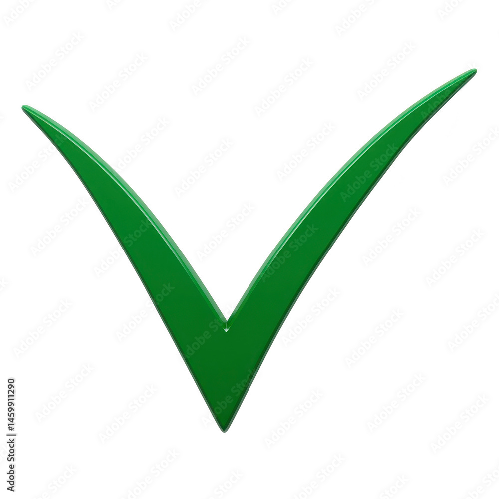 Poster green check mark symbol on transparent background, representing approval or correctness. check mark 