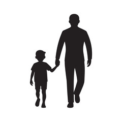 Dad Walking With His Young Kid