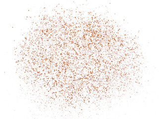 cocoa powder flying, isolated on white background, clipping path	