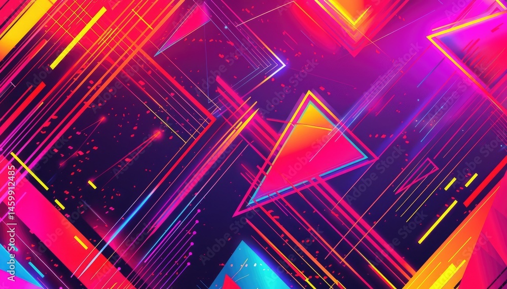 Poster abstract digital shape or line and technological cyber style particle design connect in surreal elec
