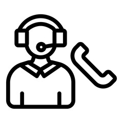 Customer Support Vector Line icon Design