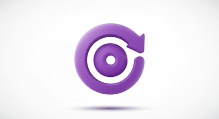 Abstract purple circular symbol on white background graphic design element