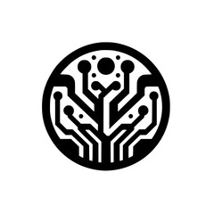 Abstract Circuit Board Logo - Tech, Digital, Modern Design