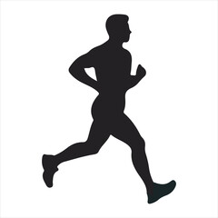 running man silhouette vector