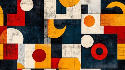 Abstract geometric pattern design with textured blocks.