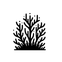 Minimalist Black & White Seaweed Illustration for Design