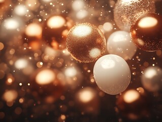 Beautiful Sparkling Golden and White Ornaments Festive Christmas Decoration