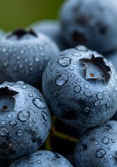 Macro vertical shot of water droplets on fresh fruit skin