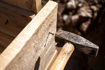 Preparation of foundation formwork for pouring rubble concrete