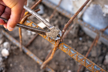 Preparation of foundation formwork for pouring rubble concrete