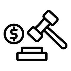 Auction Vector Line Icon Design