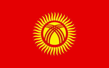 Kyrgyzstan flag illustration. flag of Kyrgyzstan transparation png