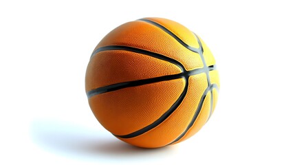 Fototapeta premium Isolated basketball on a white background with black lines and orange hue