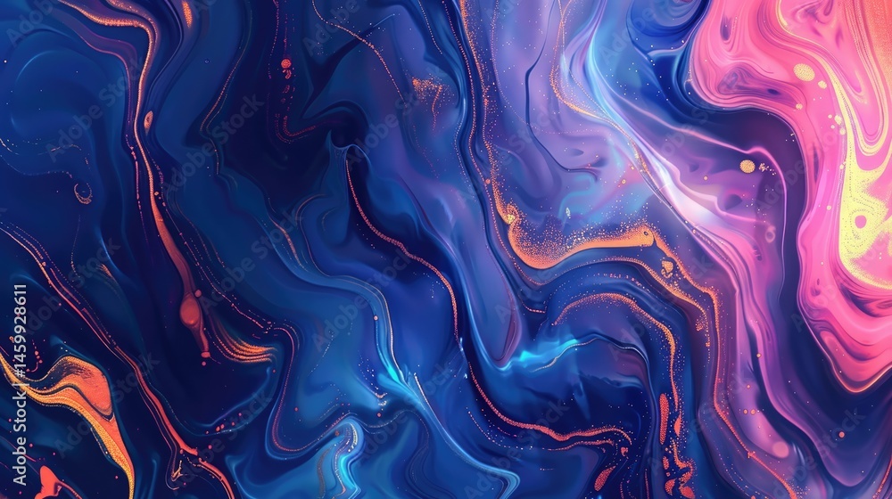 Poster abstract universe of colorful light sparkling particles scattered across space background, create wo
