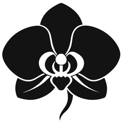 Vector illustration of flower icon in dark color and white background