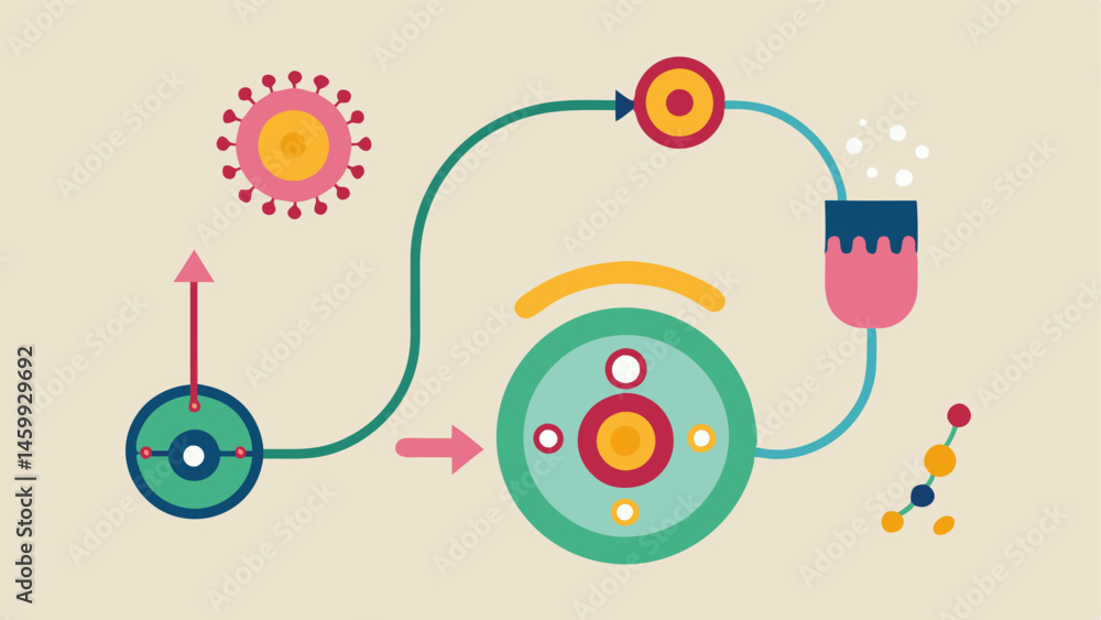 Poster feedback loop an animated loop diagram showing the feedback mechanism where stimulated cells send si