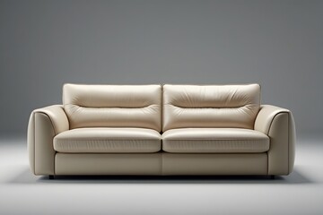 Elegant Cream Leather Sofa Luxurious Comfort and Modern Design for Your Living Room