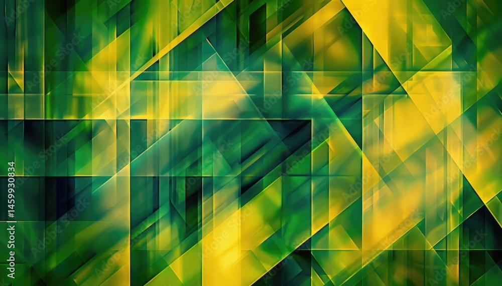 Poster abstract vibrant geometric fractal shapes on surface of contemporary design express scene of seamles