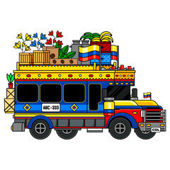 Colorful Chiva Bus A Symbol of Colombian Culture and Travel