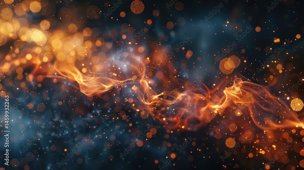 Aufkleber the abstract picture about warm tone colorful particle lighting lights creating a blurred and festiv