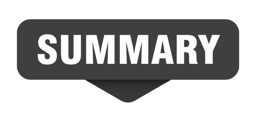 summary sticker. summary sign on transparent background
