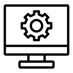 Monitor Vector Line Icon Design
