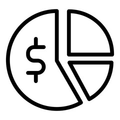 Pie Chart Vector Line Icon Design