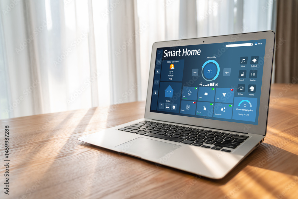 Poster smart home technology, centric remote control system with digital dashboard for air conditioning, sa
