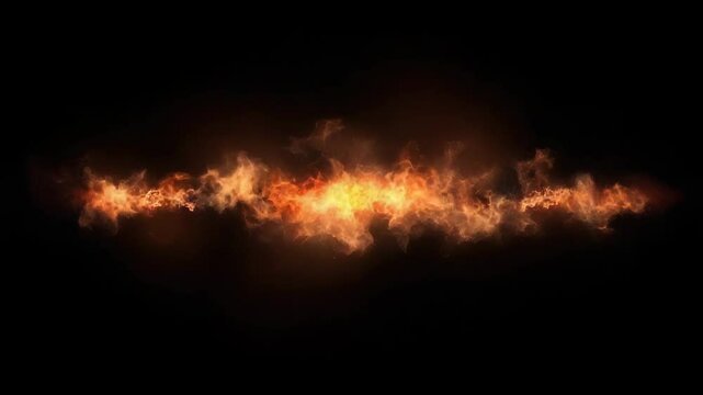 Continuous Flaming Wave On Black