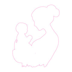 Mother's Day Poster Vector Line Art