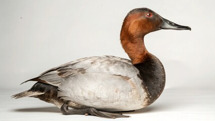 Canvasback on studio background
