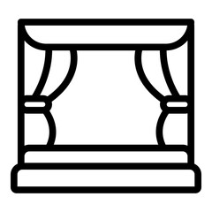 Carnival Stage Vector Line Icon Design