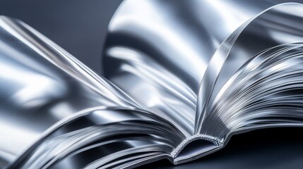Knowledge and Education Symbol: Stylized Book with Metal Pages