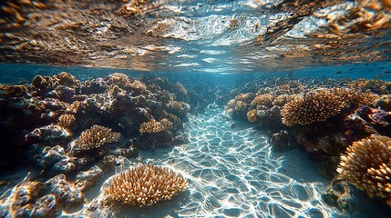 Naklejka na ściany i meble Underwater coral reef scene (2)
