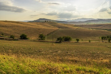 Fototapeta premium sunset over the Val d'Agri hills, Basilicata