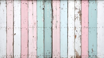 Pastel Painted Wooden Planks Background with Weathered Texture, Decorative Panels, and Aged Charm Perfect for Vintage Backdrops.