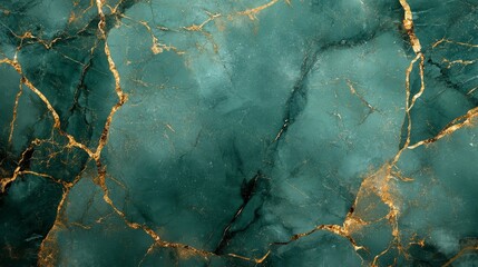 Detailed teal and gold marbled stone surface texture.