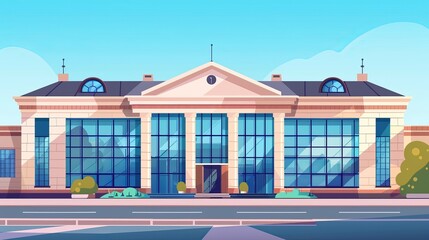 Vector view of a museum exterior for historical awareness on International Museum Day
