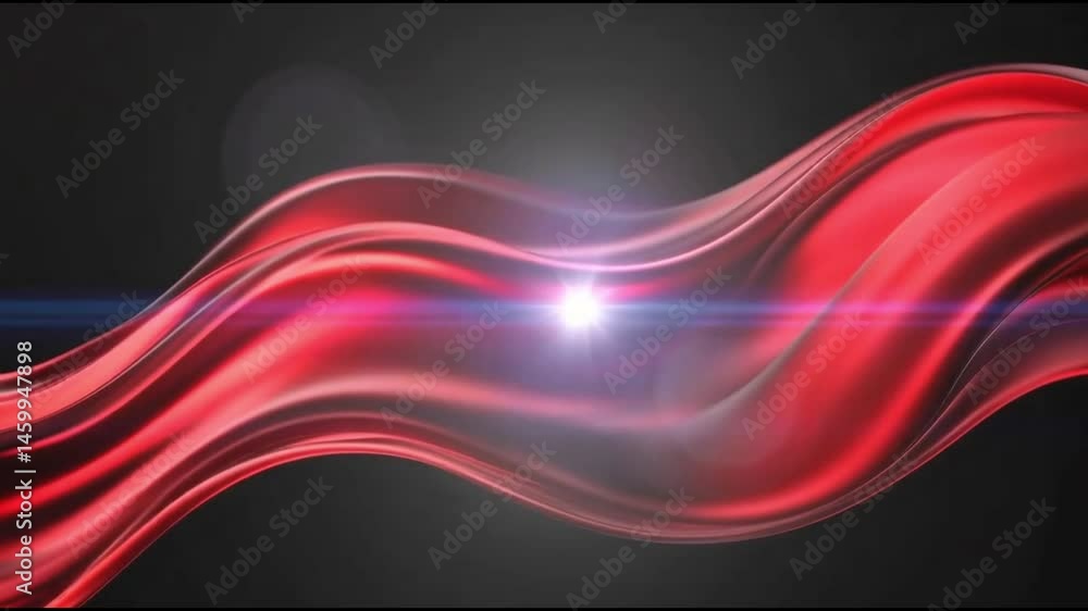 Poster abstract red wave design with smooth lines and a vibrant color flow, animation in 4k, generative ai