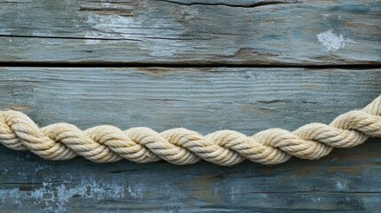 Fototapeta premium Rope on Weathered Wooden Planks