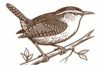 vector illustration of a bird on a branch