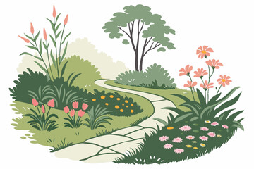 vector illustration of a garden