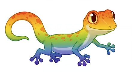 Naklejka premium Cartoon colorful lizard illustration