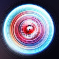 Colorful radial motion effect. Abstract rounded background. Color curves and sphere. Multi color gradient rings and circles wallpaper. Colored texture backdrop and banner.