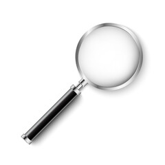 Realistic Magnifying glass isolated on white background, vector illustration