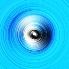 Colorful radial motion effect. Abstract rounded background. Color curves and sphere.