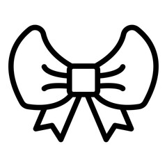 Christmas Ribbon Vector Line Icon Design