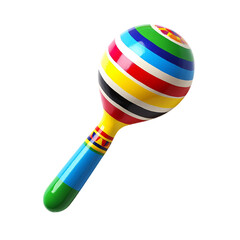 Colorful wooden toy drum isolated on transparent background